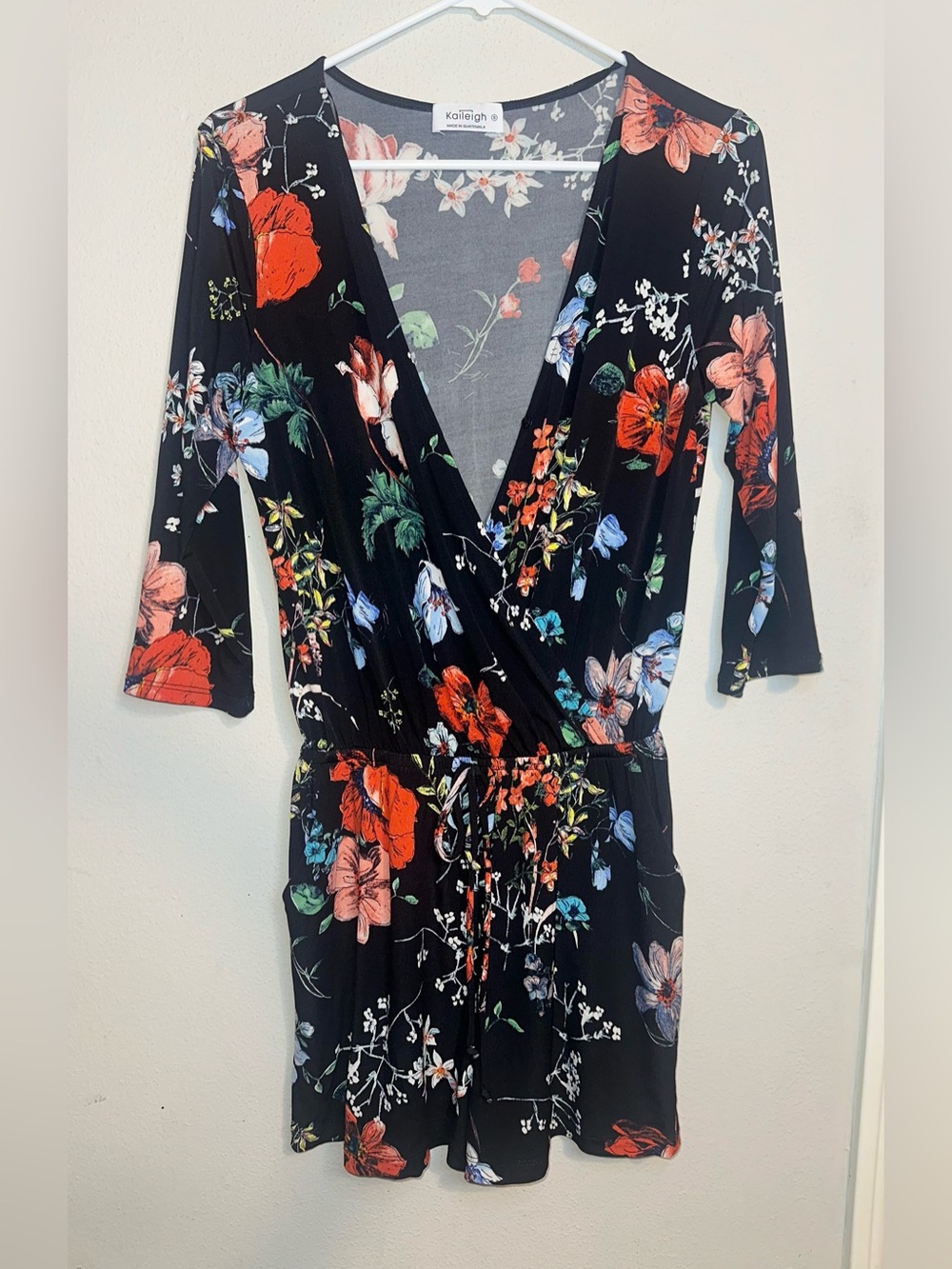 Kaileigh Black and Floral Romper